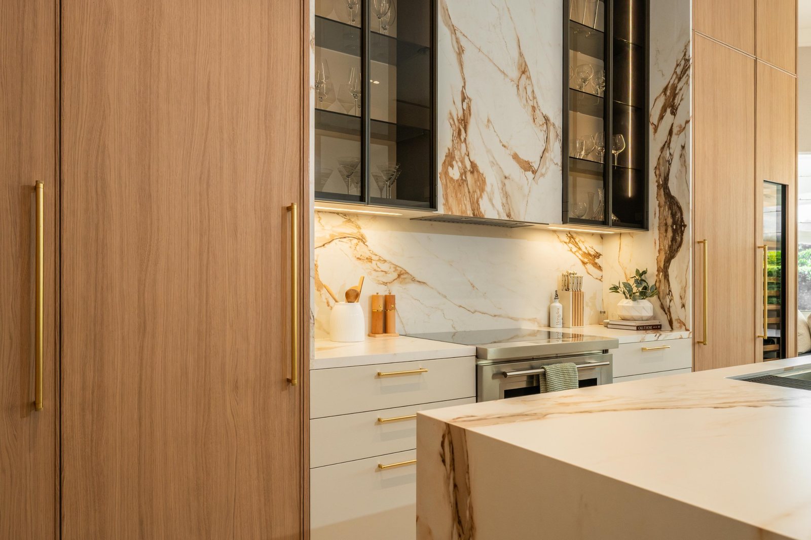 Marble and oak kitchen, photographed by Re-Capture