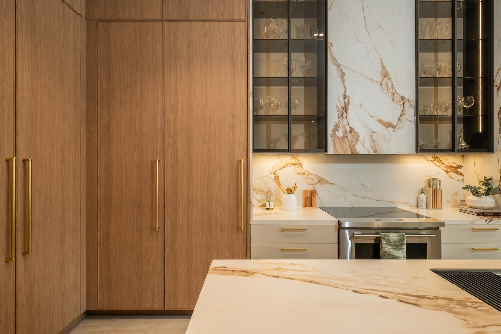 Marble and oak kitchen, photographed by Re-Capture